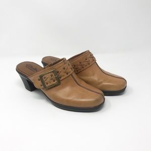 Clark’s Bendables Brown Buckle Mule Sz7.5